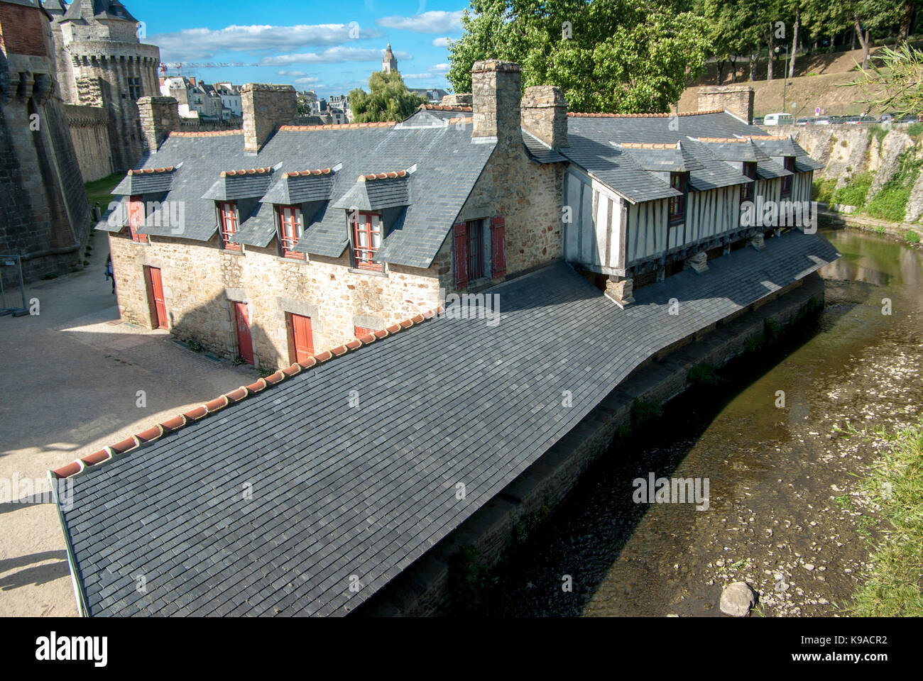 L'ancien bâtiment blanchisserie à vannes, Morbihan, Bretagne, France Banque D'Images