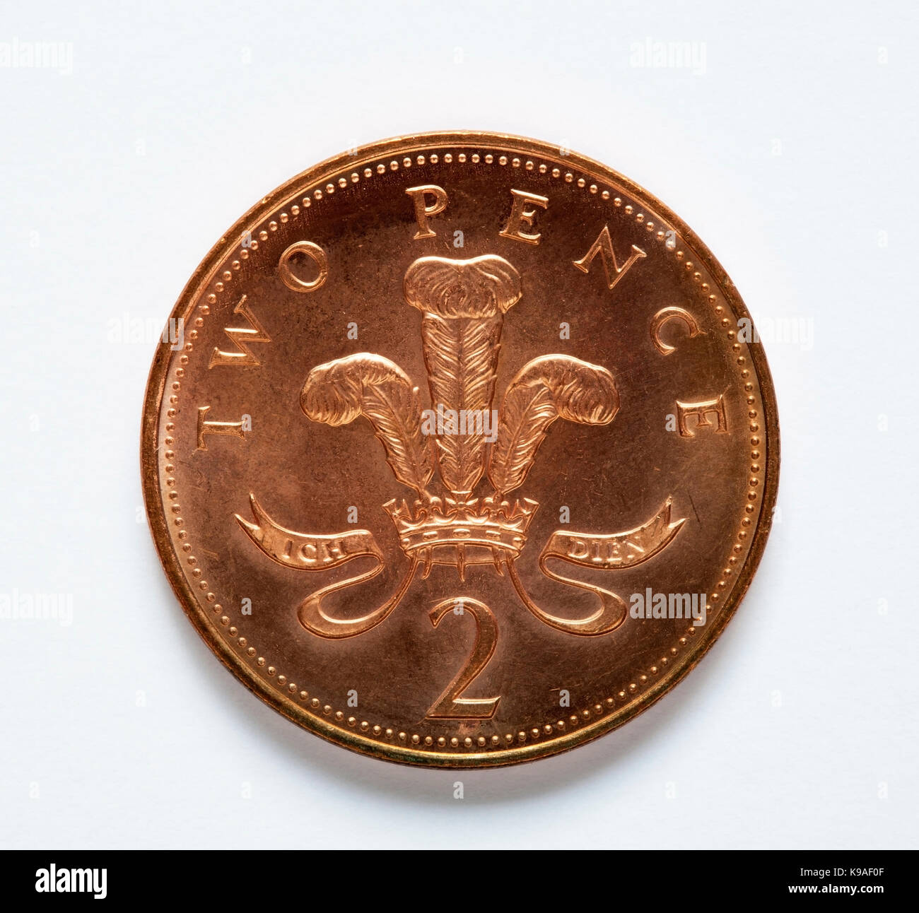 La pièce de deux pence Banque D'Images