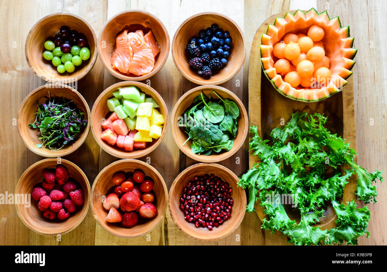 Salade de fruits de cantaloup Banque D'Images