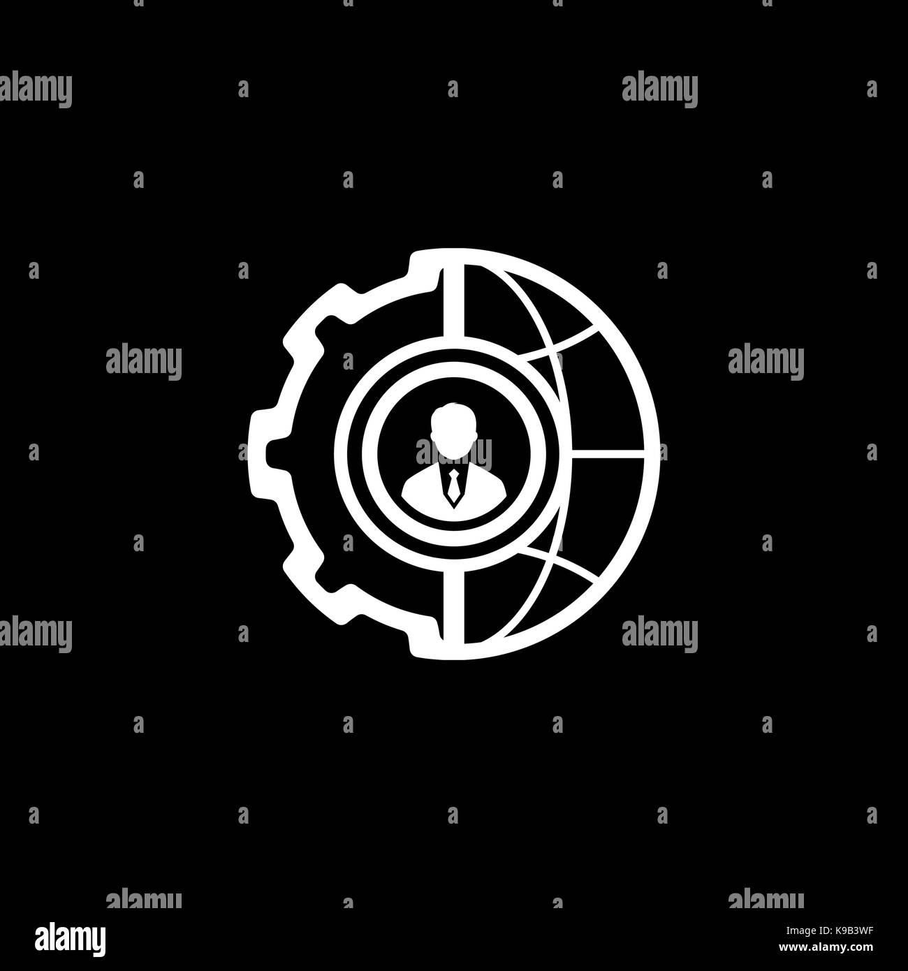 L'icône de l'intégration mondiale. Modèle plat. Concept d'entreprise. Illustration isolé Illustration de Vecteur