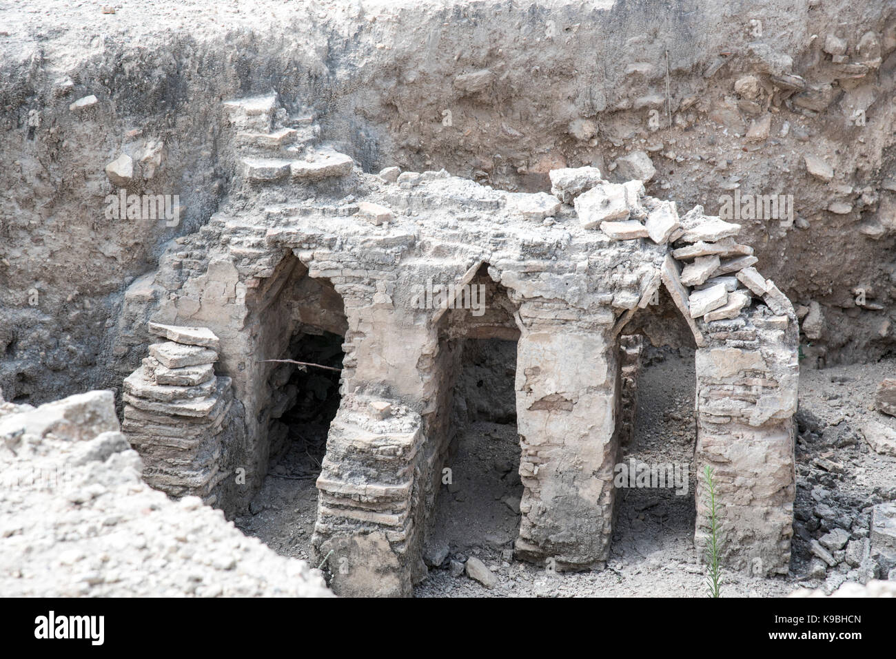Israël, la Galilée, zippori national park une période-mishnaïque ville avec une abondance de mosaïques romaines les toilettes publiques Banque D'Images