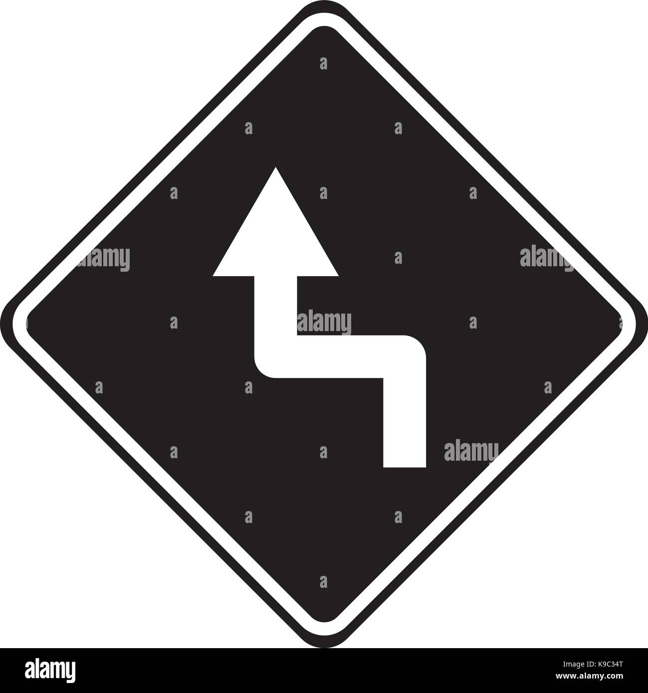 Les virages serrés avant de signalisation d'avertissement Illustration de Vecteur