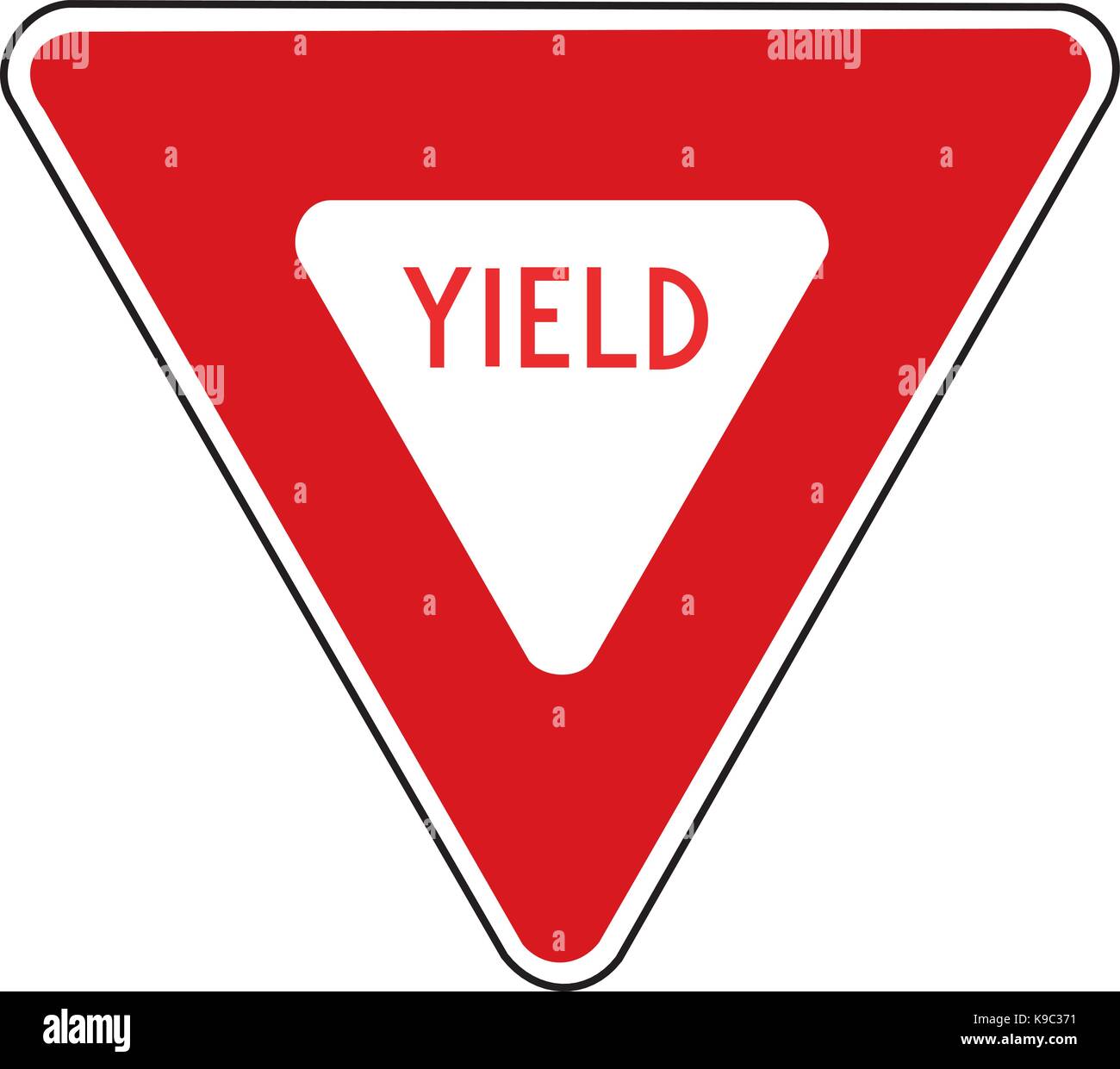 Le panneau de signalisation d'avertissement de rendement Illustration de Vecteur