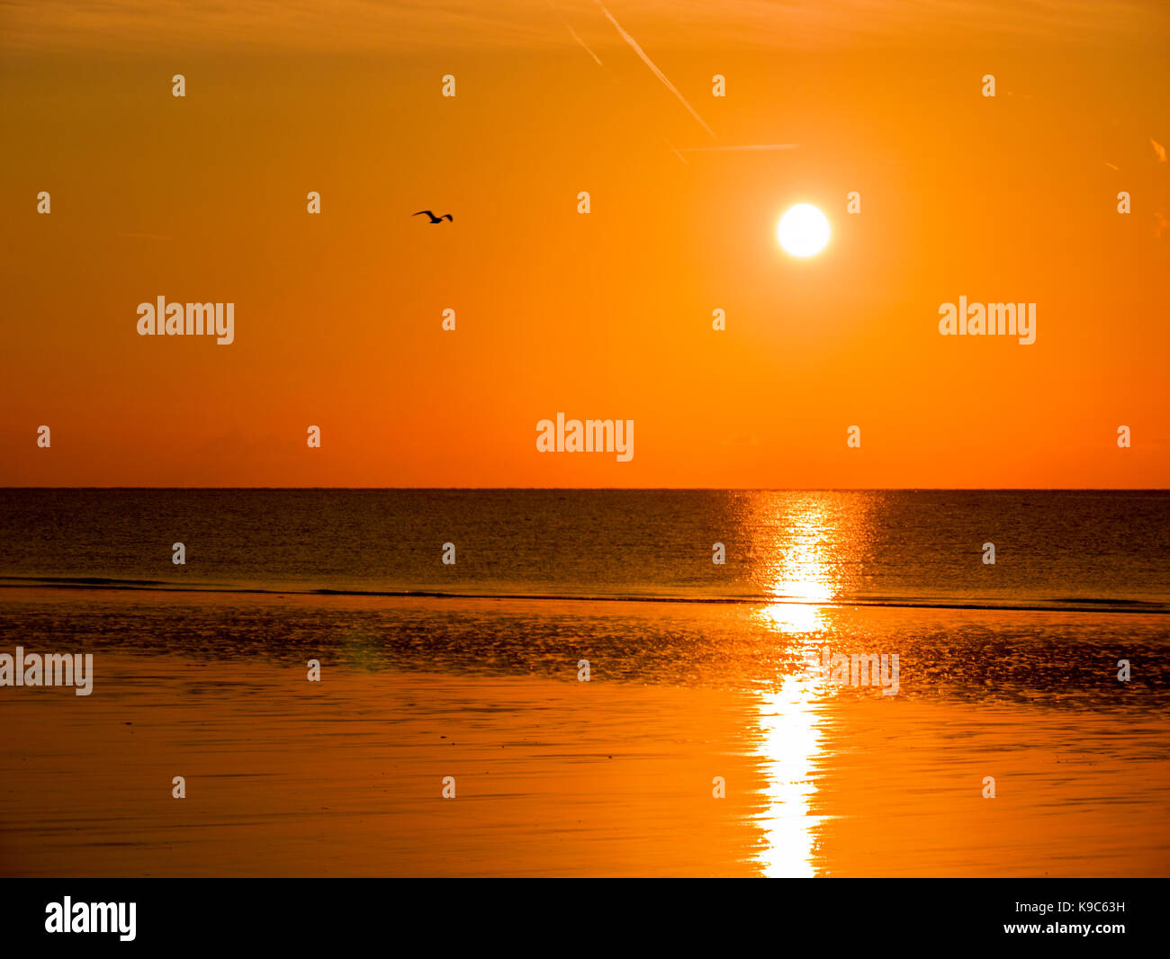 Folkestone, sunny sands lever du soleil Banque D'Images