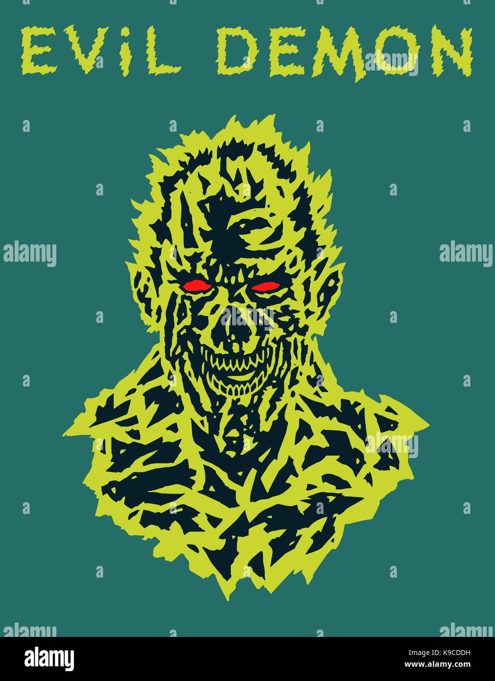 Tête de vampire hurlant. vector illustration. le genre d'horreur. monstre effrayant caractère. Illustration de Vecteur