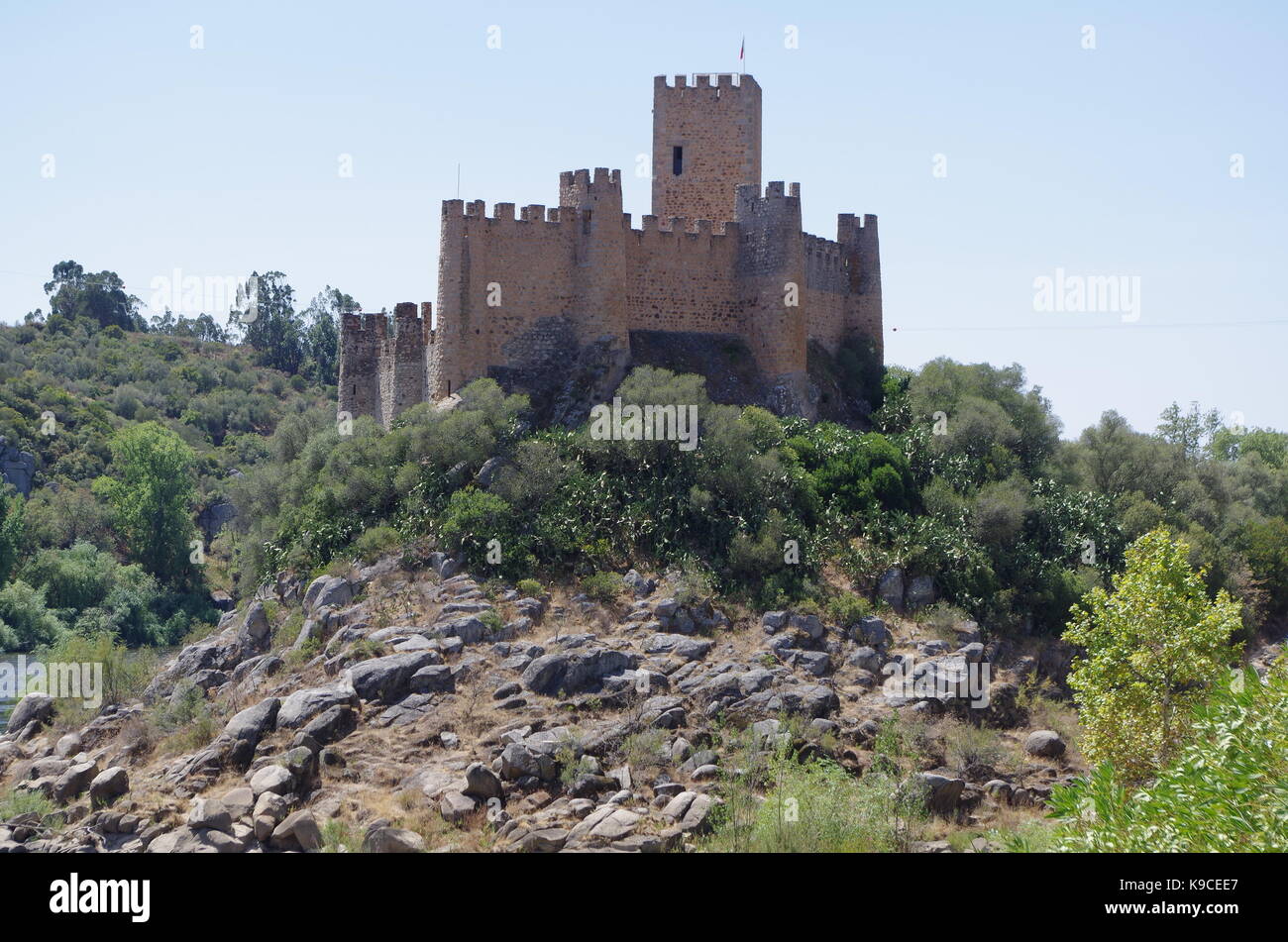 Almourol castle à Vila Nova da Barquinha portugal. Banque D'Images