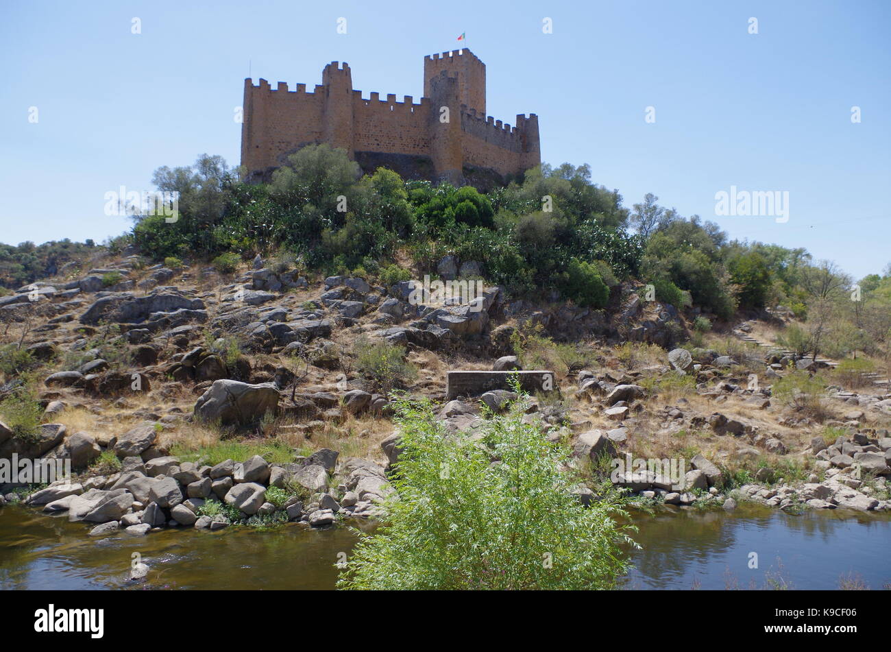 Almourol castle à Vila Nova da Barquinha portugal. Banque D'Images