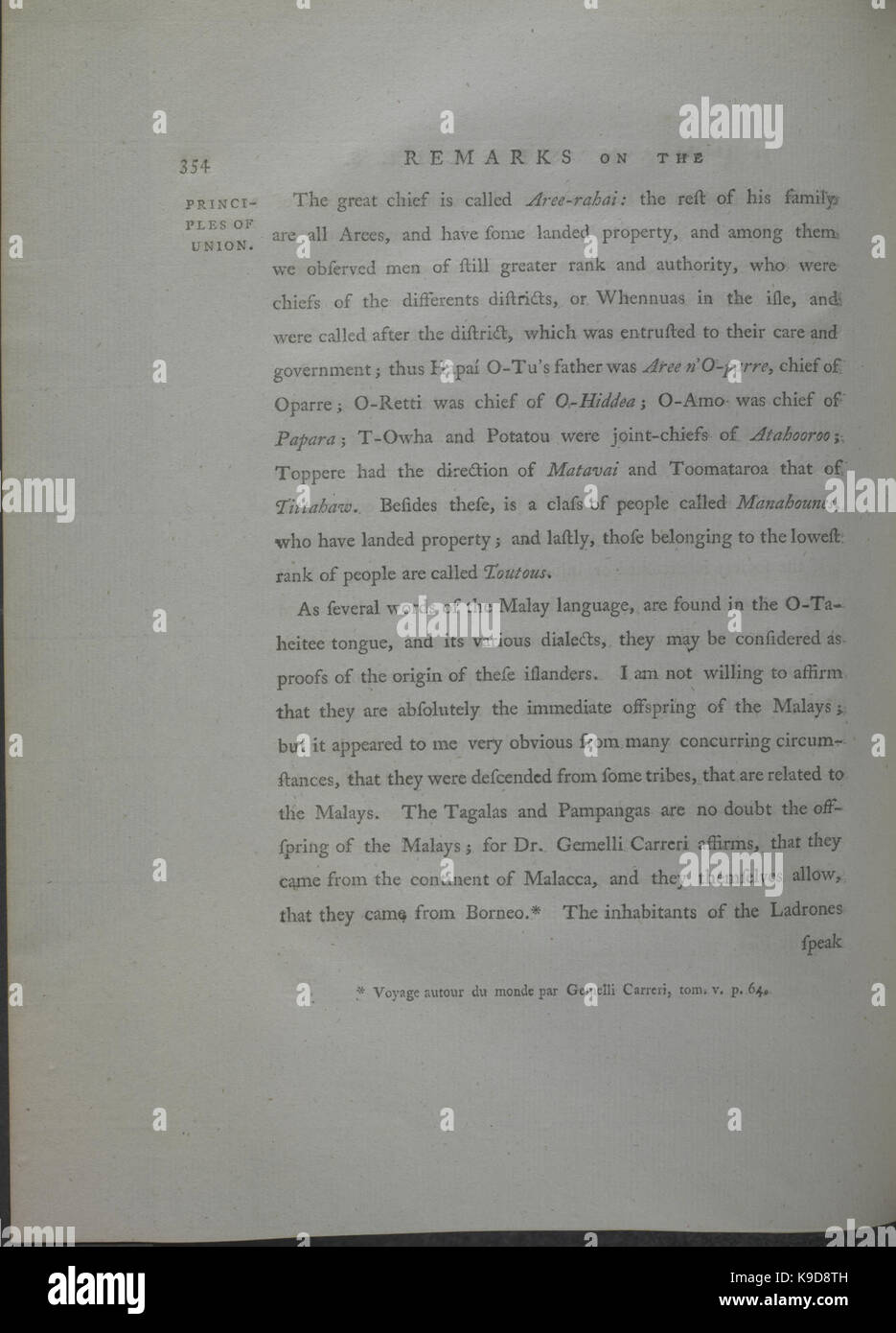 Les observations faites au cours d'un voyage autour du monde (dans le H.M.S. Résolution) sur la géographie physique, l'histoire naturelle et de philosophie éthique, notamment sur (page 354) BHL34344534 Banque D'Images