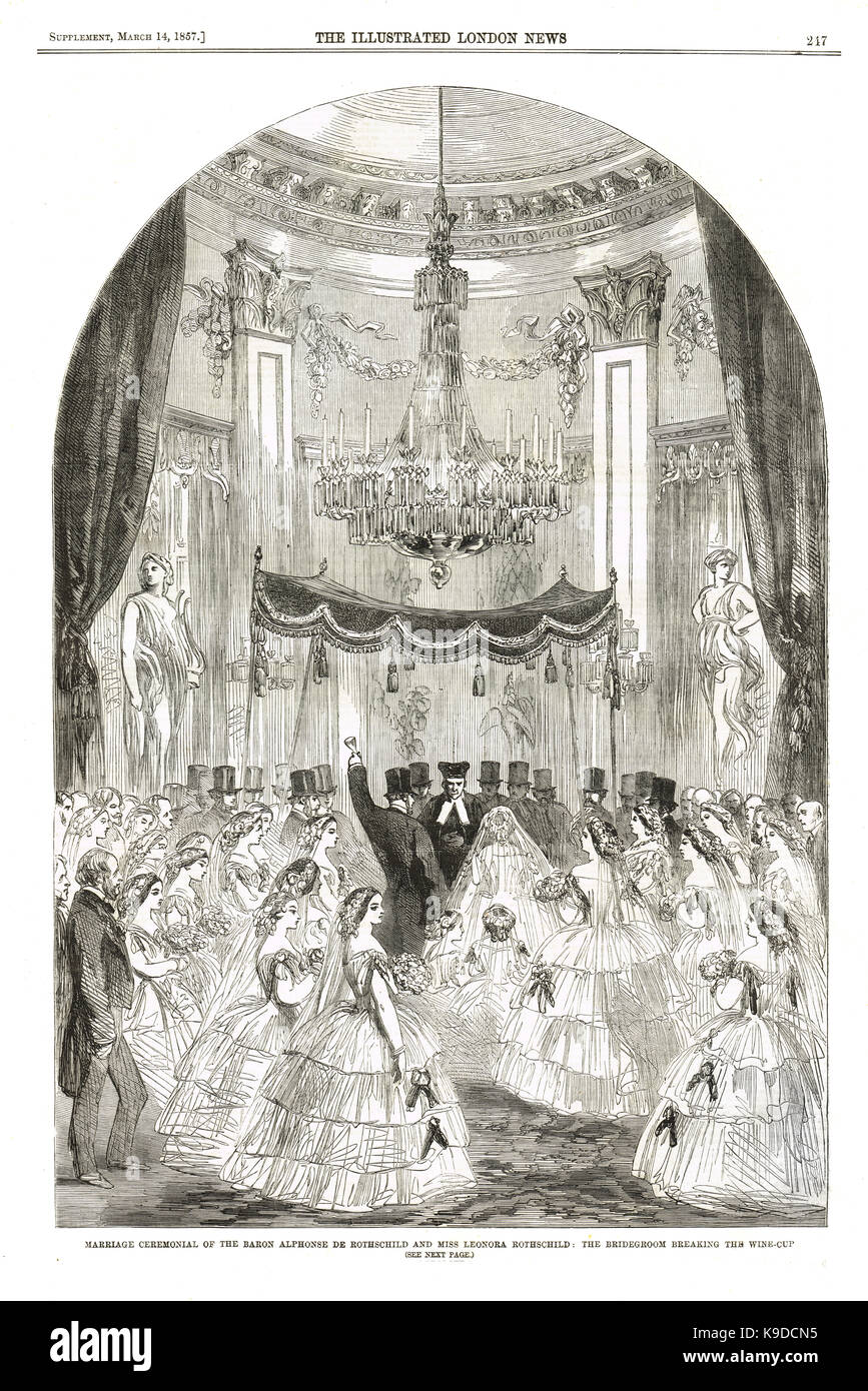 Mariage famille Rothschild, 4 mars 1857 Banque D'Images