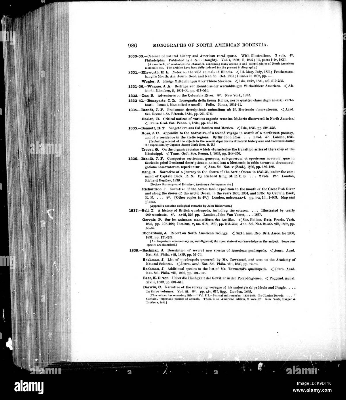 Monographies du North American rodentia BHL26569994 Banque D'Images