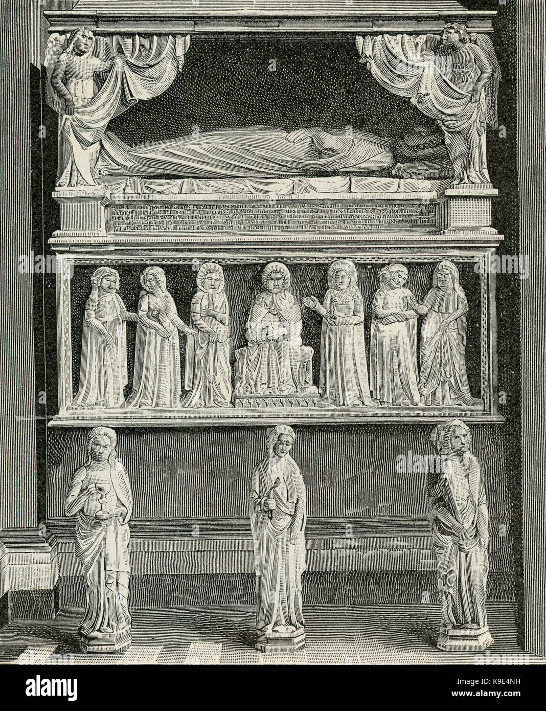 Chiesa di Napoli S Chiara monumento ad Antonia Gaudino Banque D'Images