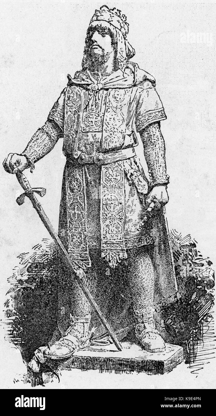 Napoli Ruggero il Normanno statua nel Palazzo Reale Banque D'Images