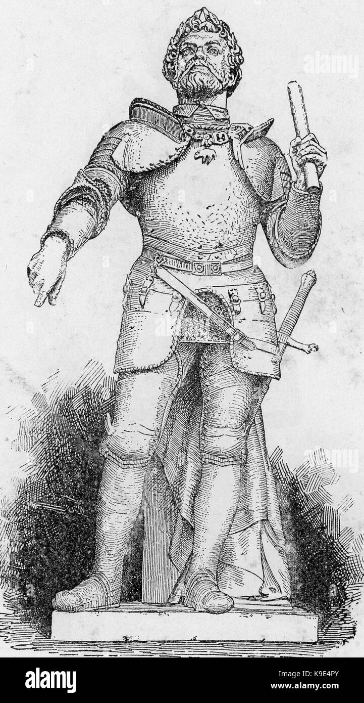 Napoli Carlo V di Spagna statua nel Palazzo Reale Banque D'Images