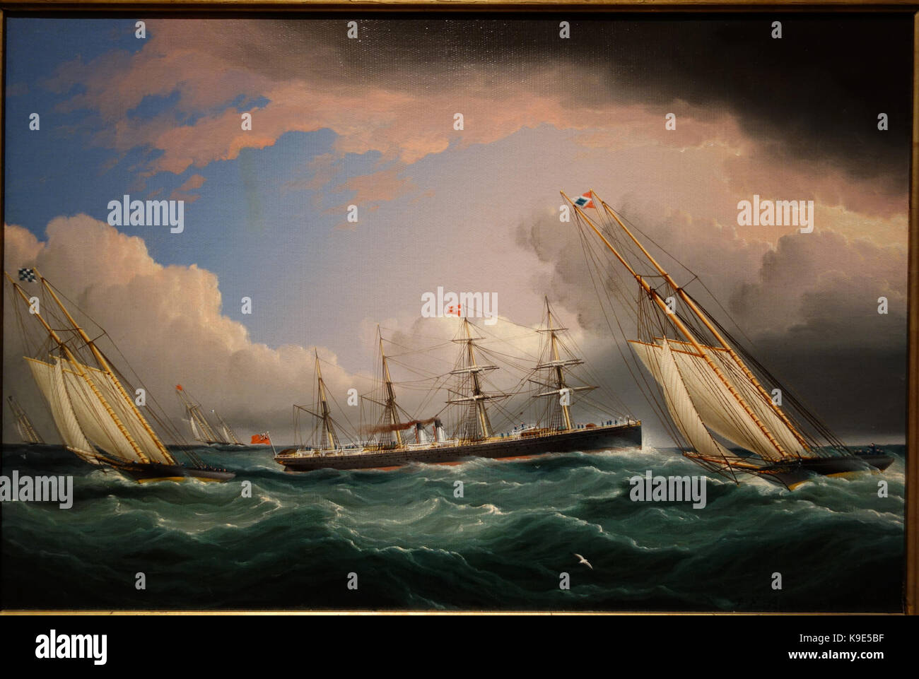 New York Yacht Club Race par James Edward Buttersworth, ch. 1871, huile sur toile New Britain Museum of American Art DSC09266 Banque D'Images