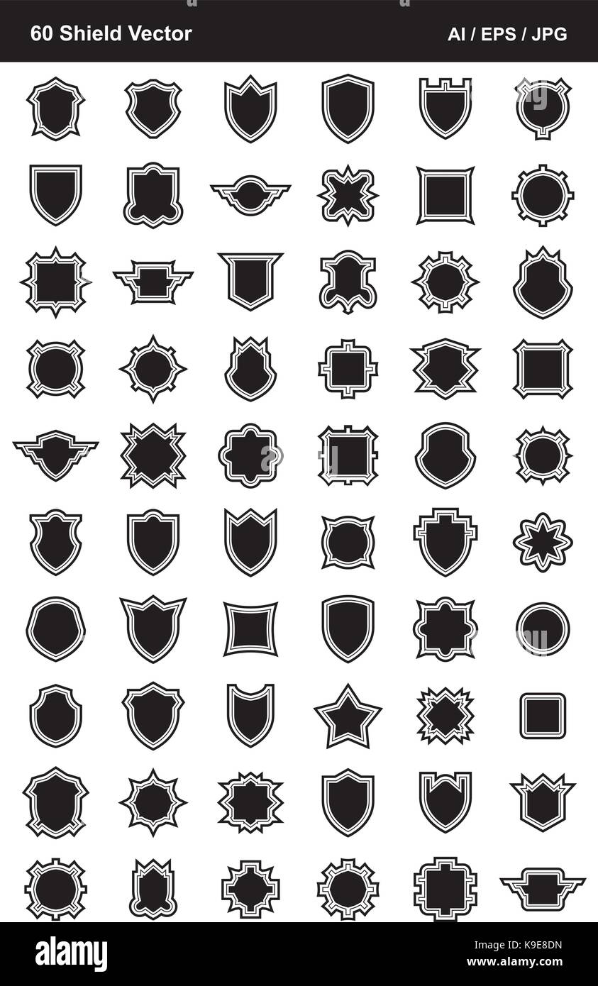 Shield vector set Illustration de Vecteur