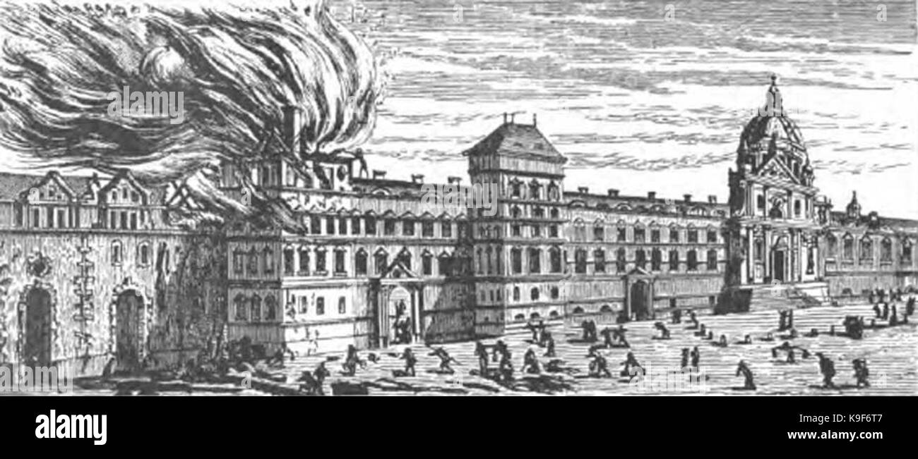 Old.Sorbonne.1670.avant.fire Banque D'Images