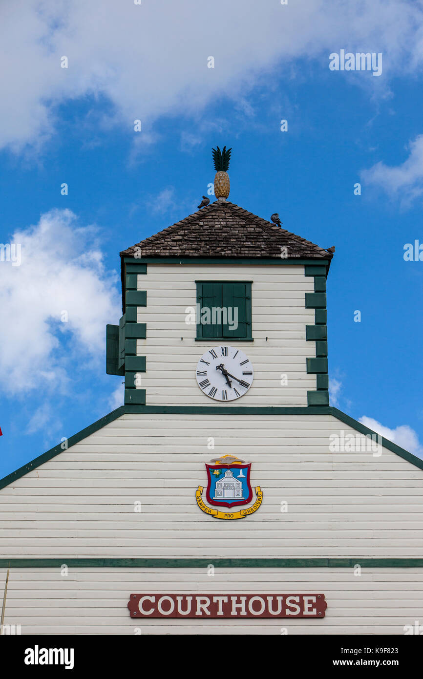 Philipsburg, Saint Martin. Court House. Banque D'Images