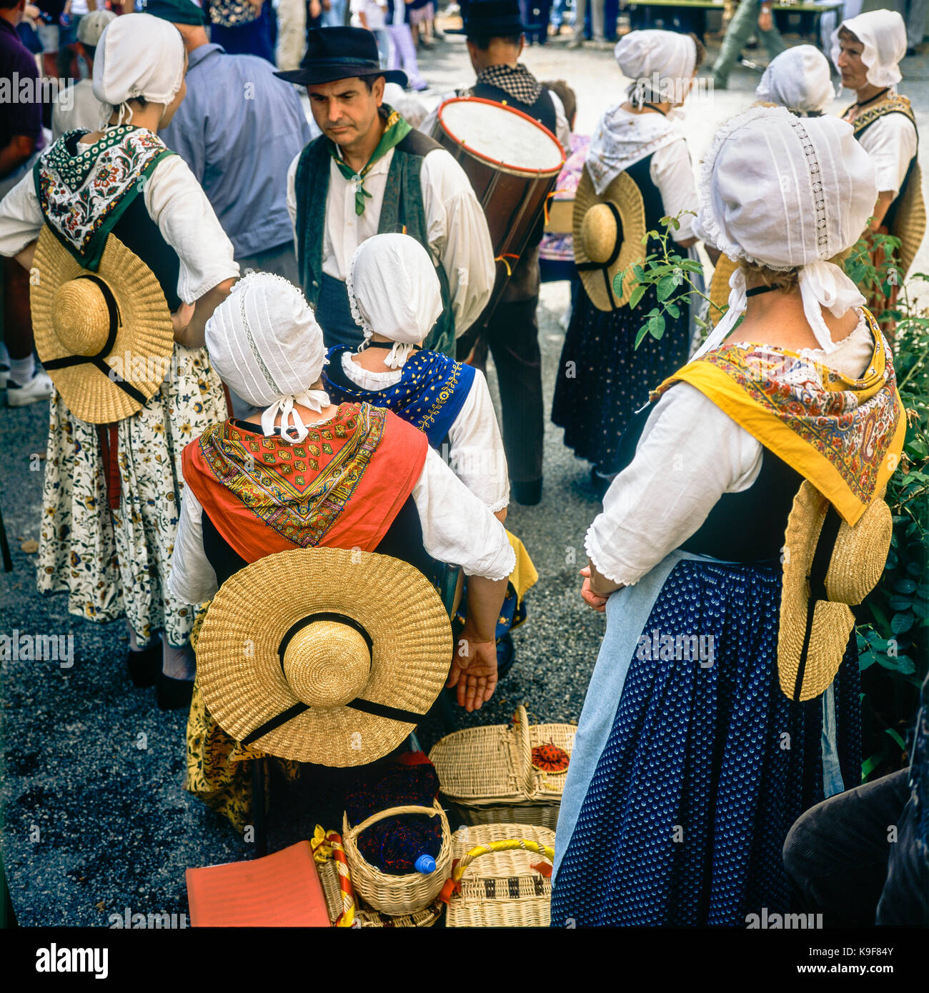 Le Dansaire de St Donat, groupe folklorique, village annuel juste, Montfroc, Drôme, Provence, France Banque D'Images
