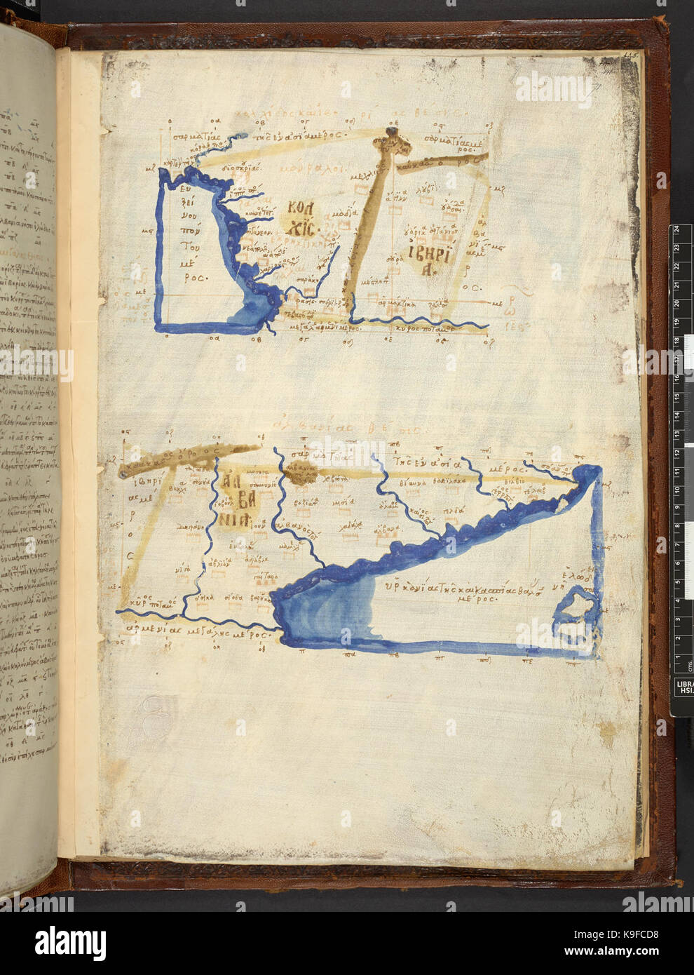La carte après la Geographia de Ptolémée (111 MS Burney, f.71r) Banque D'Images