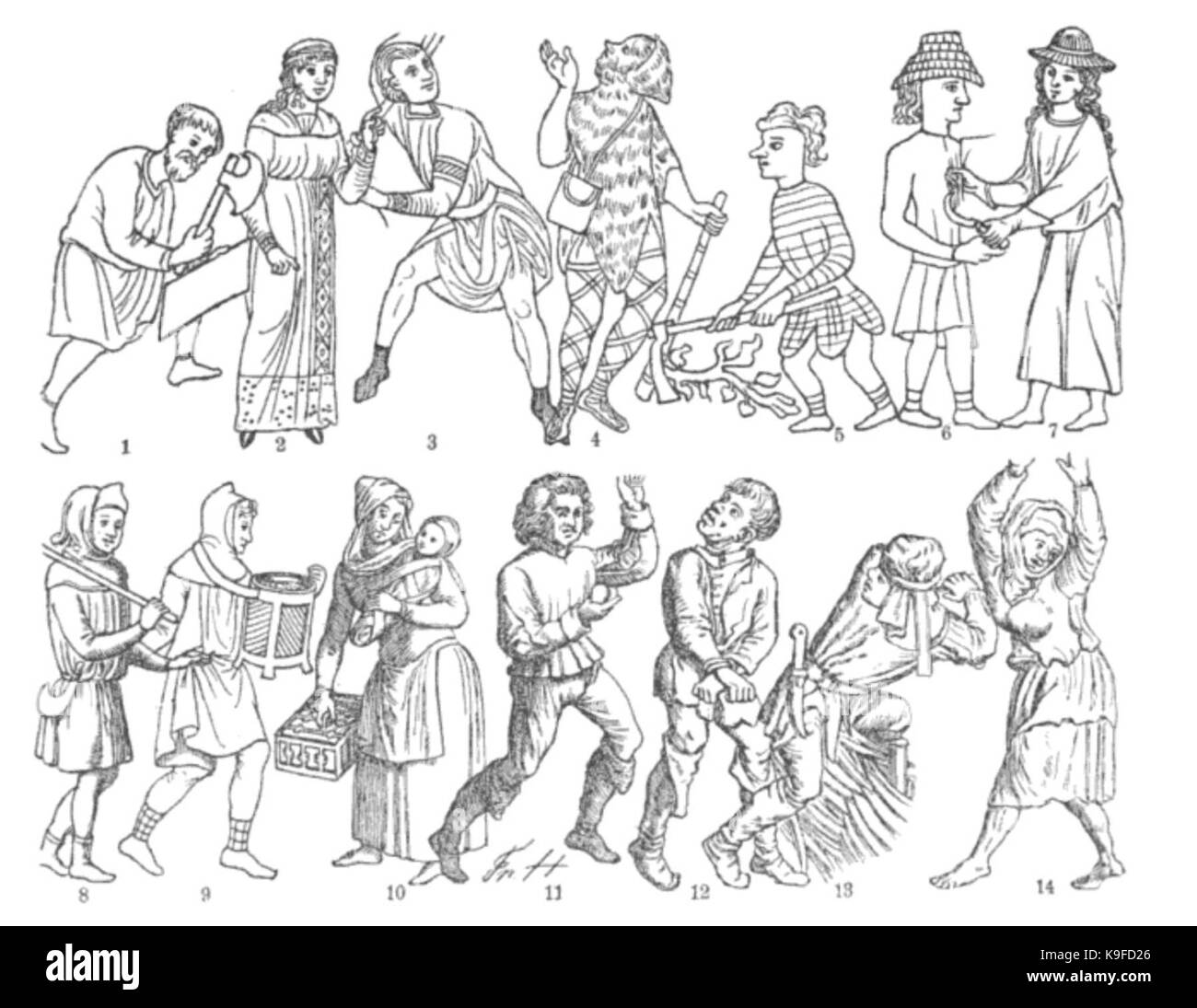 NassTrachtenbuch Bauerntracht 01 vom 11. bis 15. Jahrhundert Banque D'Images