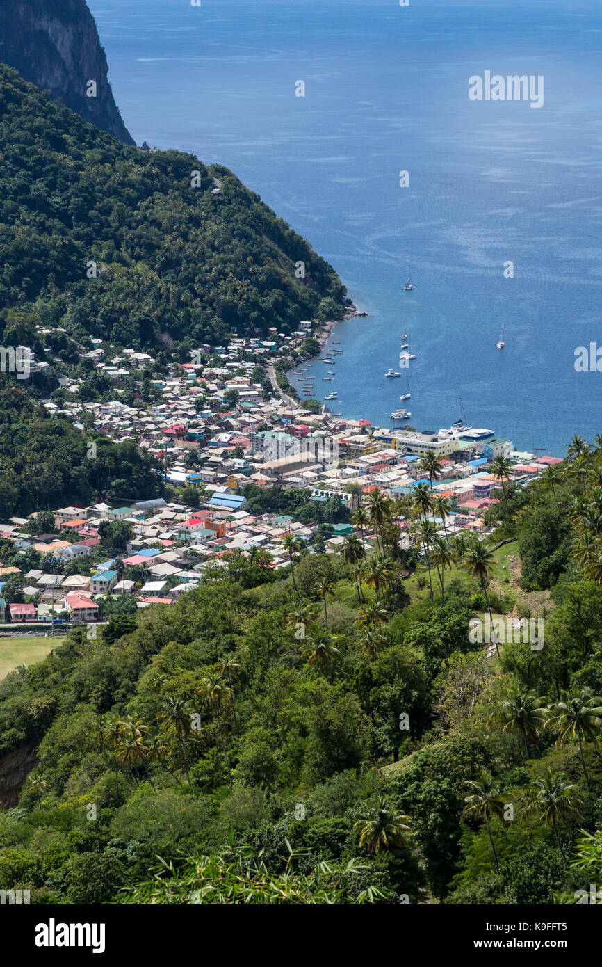 Sainte-lucie. La Soufrière. Banque D'Images