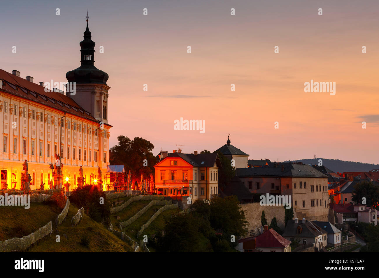Collage des jésuites et de la vieille ville de Kutna Hora. Banque D'Images