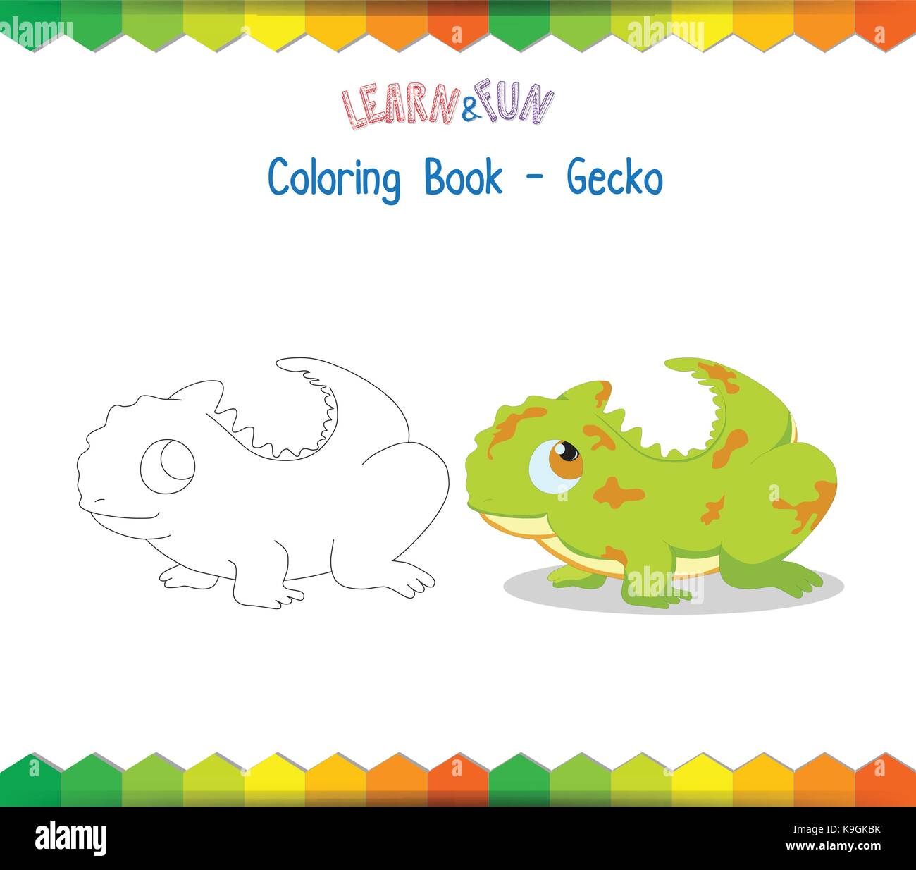 Livre à colorier Jeu éducatif gecko Image Vectorielle Stock Alamy