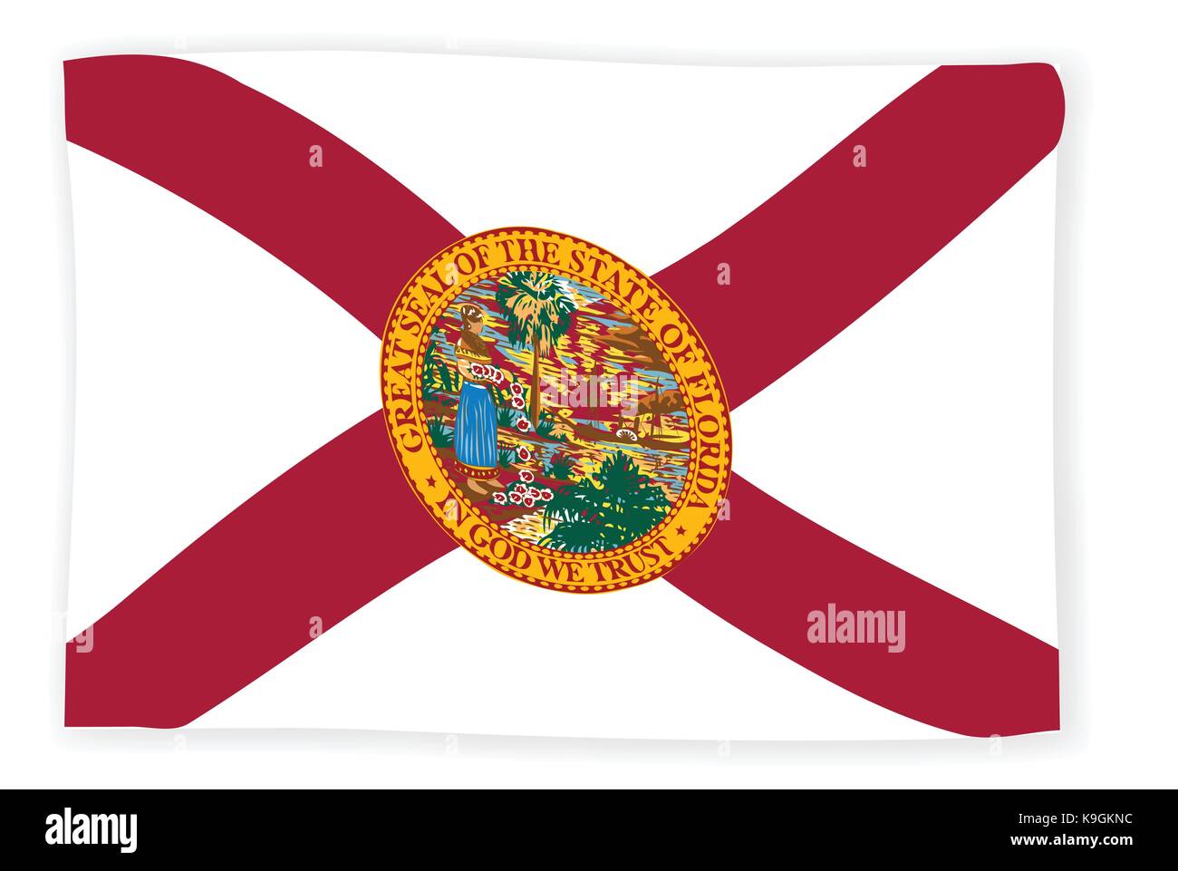 Le drapeau de l'état de Floride usa Illustration de Vecteur