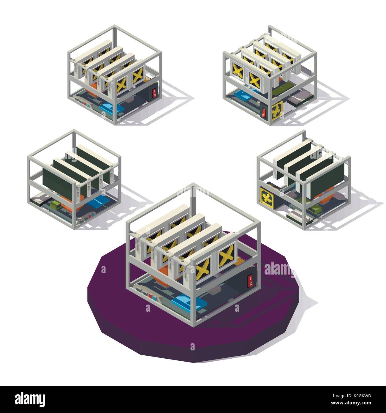 Ferme basse extraction poly Illustration de Vecteur