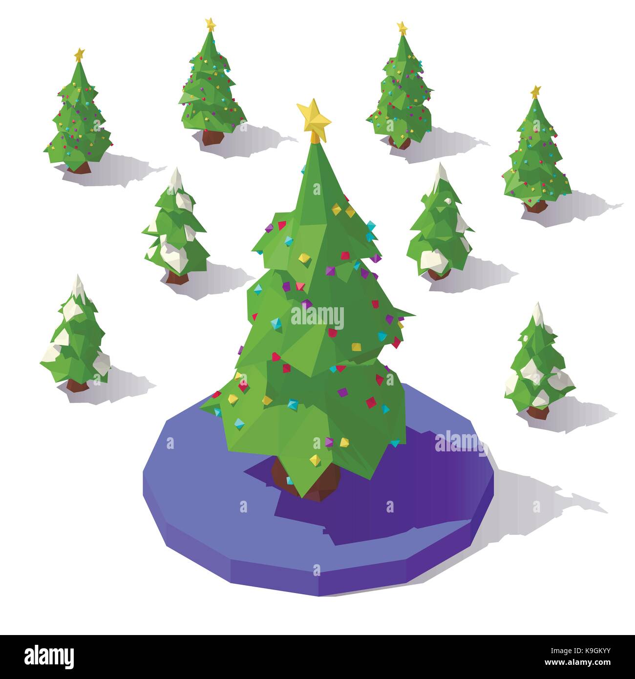 Arbre avec star topper Illustration de Vecteur