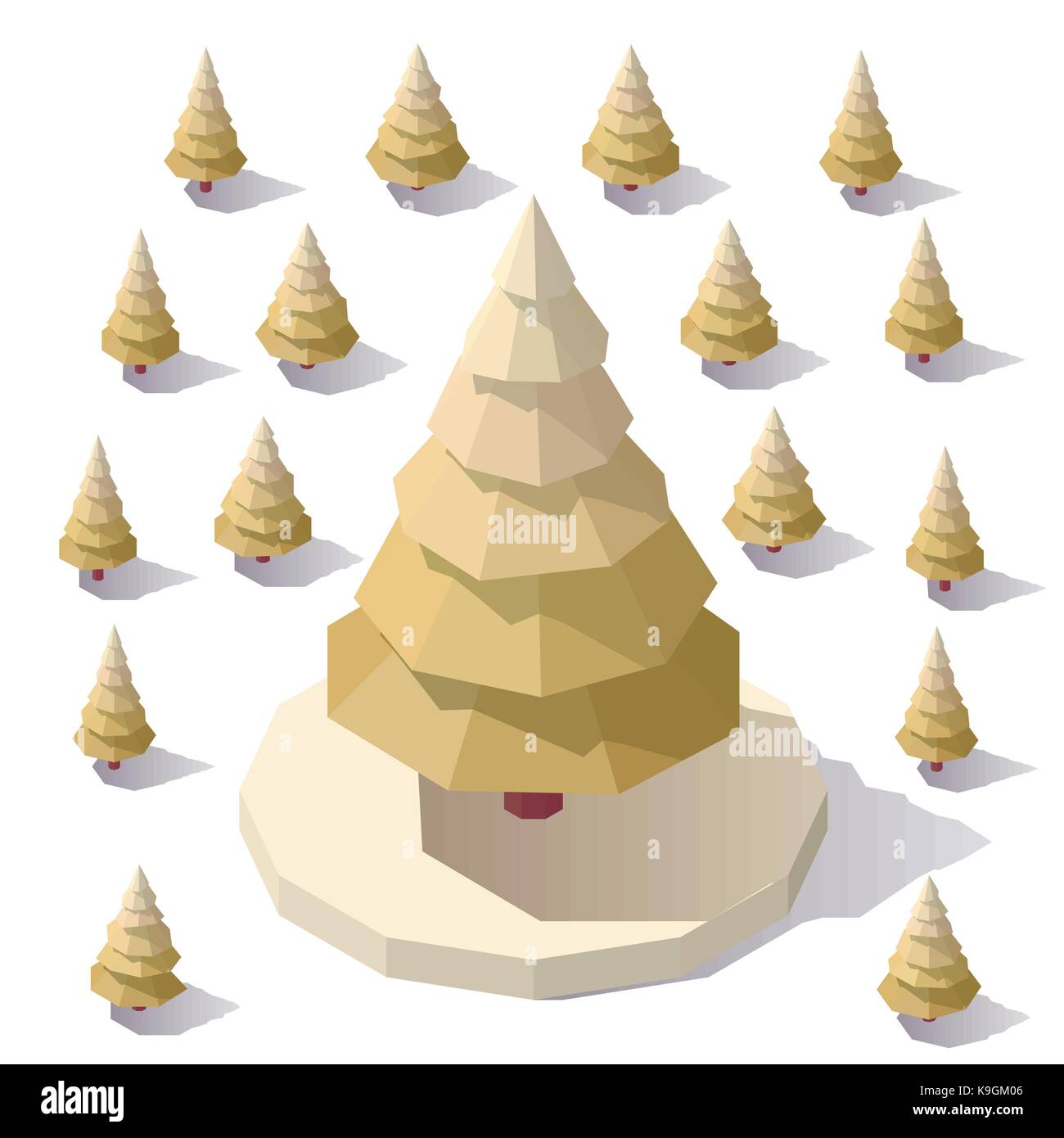 Pine Tree poly bas Illustration de Vecteur