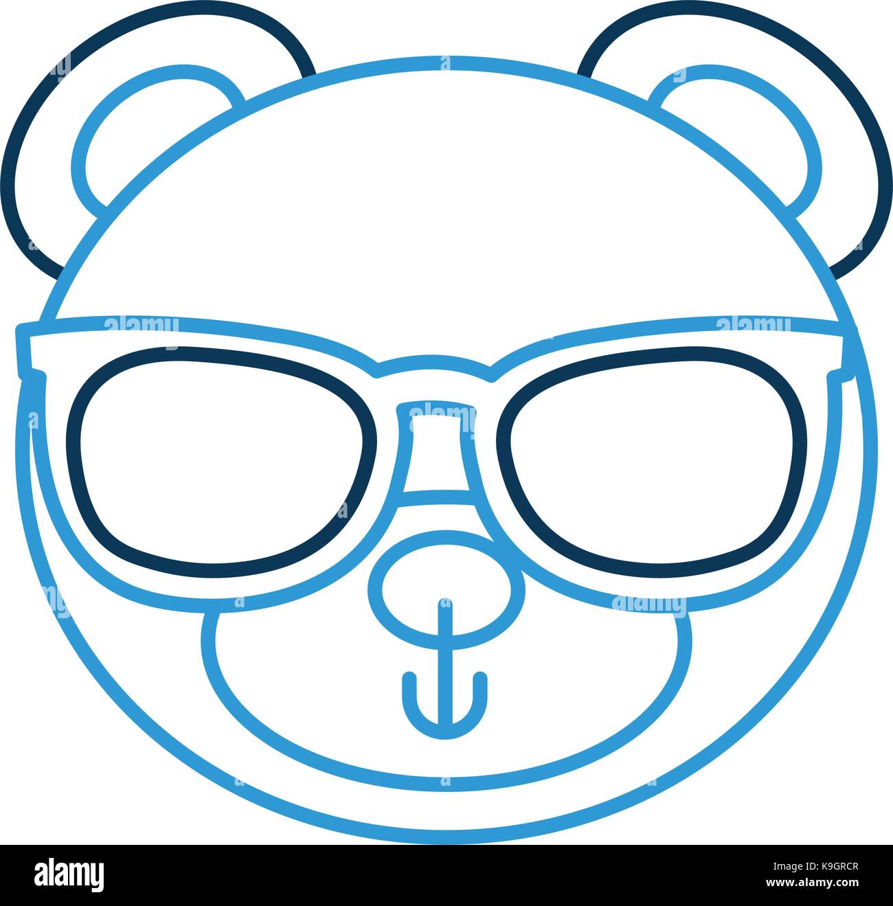 Cute Bear with sunglasses teddy cadeau Jouet face Illustration de Vecteur