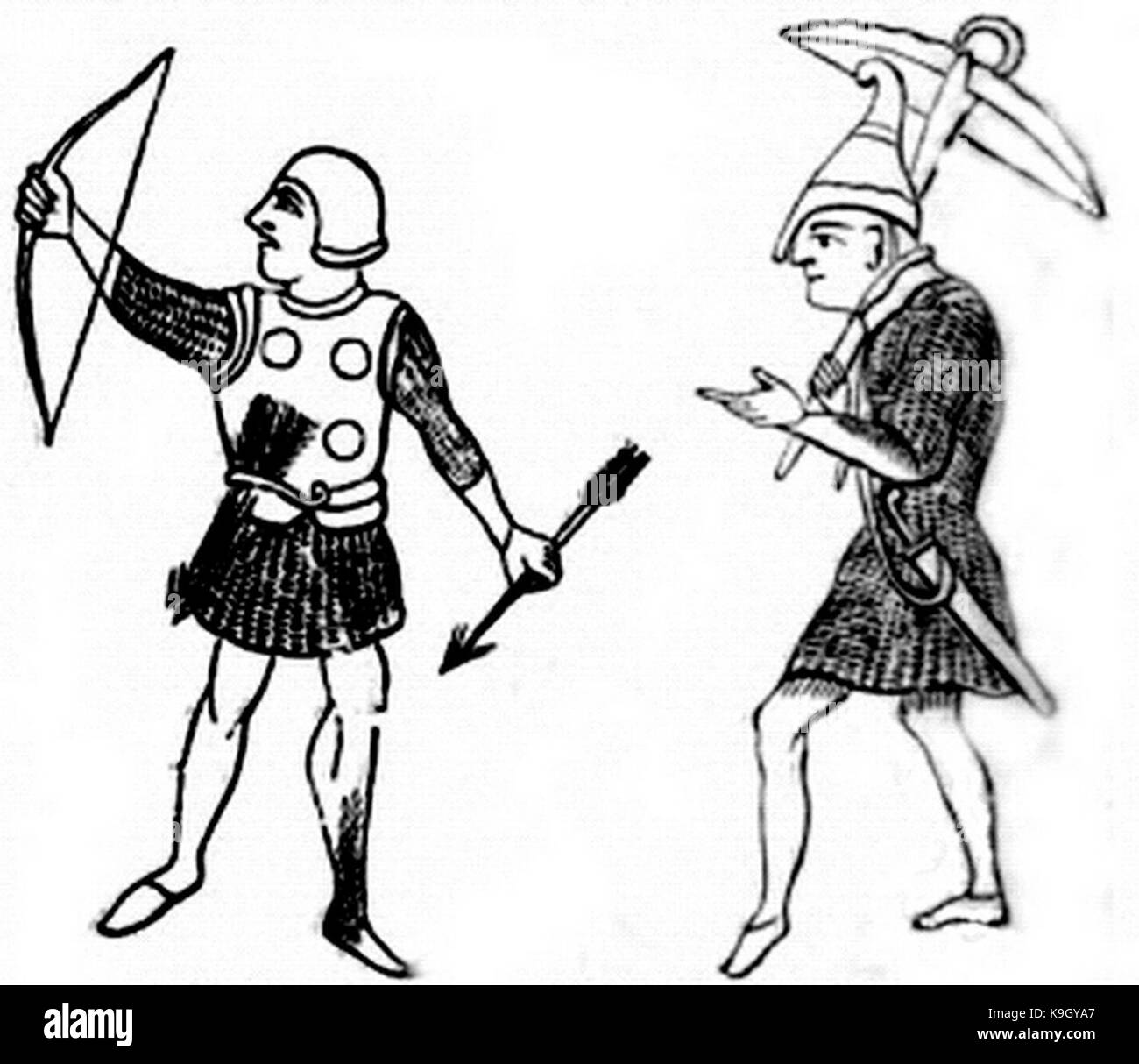 P144 Archers Norman 11e siècle Banque D'Images