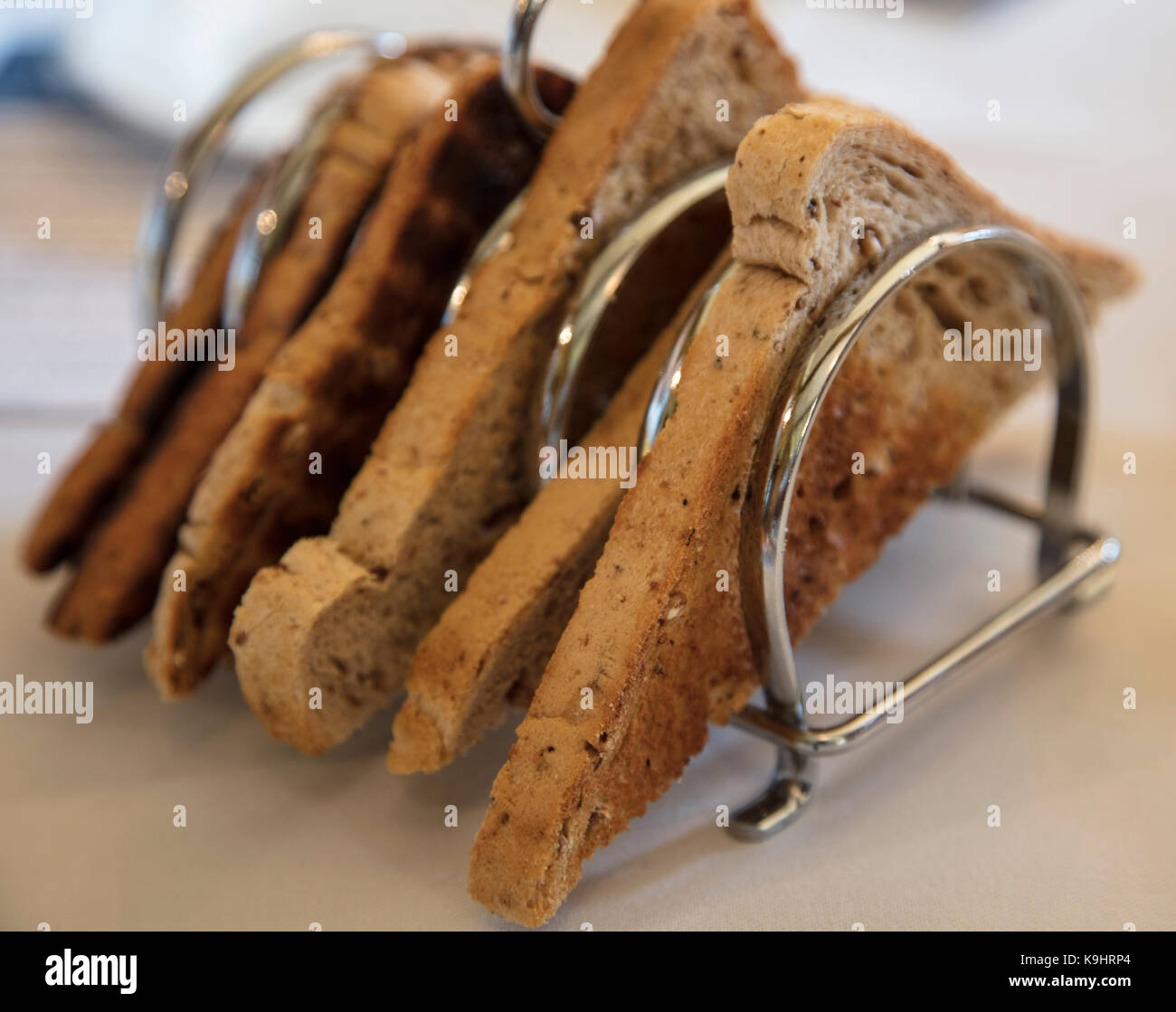 Un petit-déjeuner Toast sur Toast Rack Banque D'Images