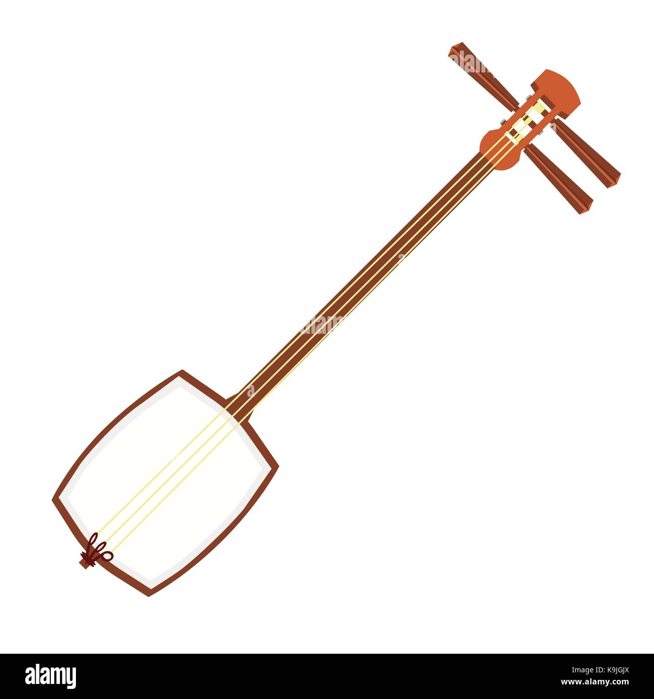 Vector illustration instrument traditionnel japonais sting shamisen. Illustration de Vecteur