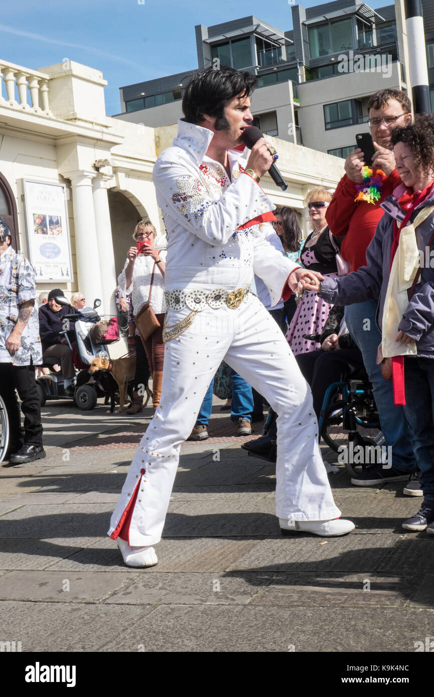 Au pavillon,Grand,Porthcawl, Pays de Galles, Royaume-Uni. 23 Septembre, 2017. Festival Elvis à Porthcawl, Sud, Pays de Galles, au Royaume-Uni, Royaume-Uni, Europe, Crédit : Paul Quayle/Alamy Live News Banque D'Images