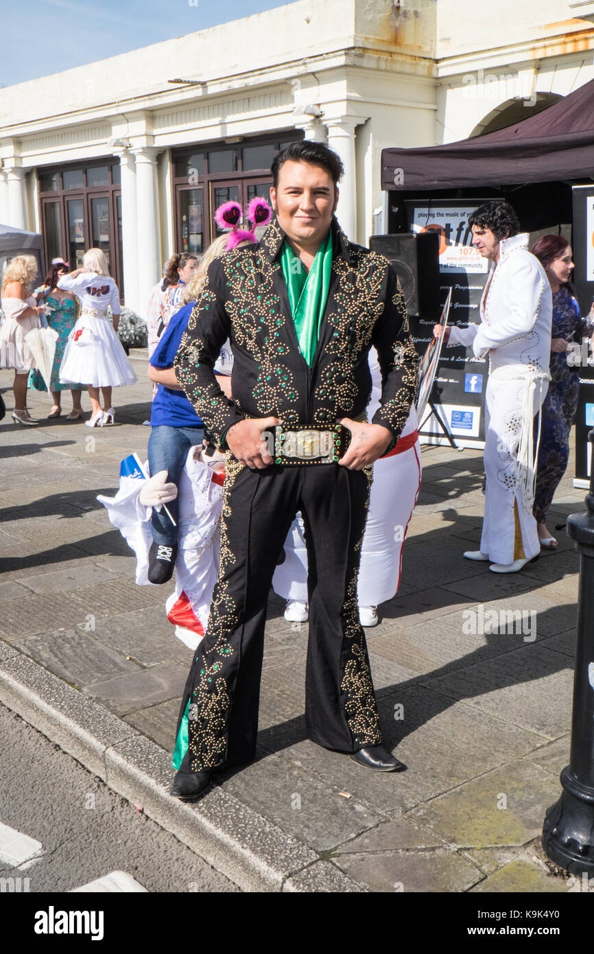 Porthcawl, Pays de Galles, Royaume-Uni. 23 Septembre, 2017. Festival Elvis à Porthcawl, Sud, Pays de Galles, au Royaume-Uni, Royaume-Uni, Europe, Crédit : Paul Quayle/Alamy Live News Banque D'Images