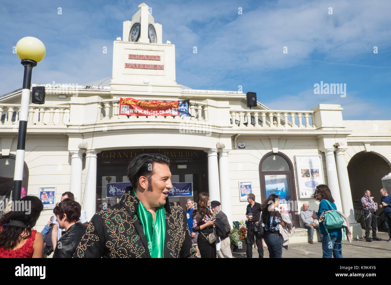 Au pavillon,Grand,Porthcawl, Pays de Galles, Royaume-Uni. 23 Septembre, 2017. Festival Elvis à Porthcawl, Sud, Pays de Galles, au Royaume-Uni, Royaume-Uni, Europe, Crédit : Paul Quayle/Alamy Live News Banque D'Images