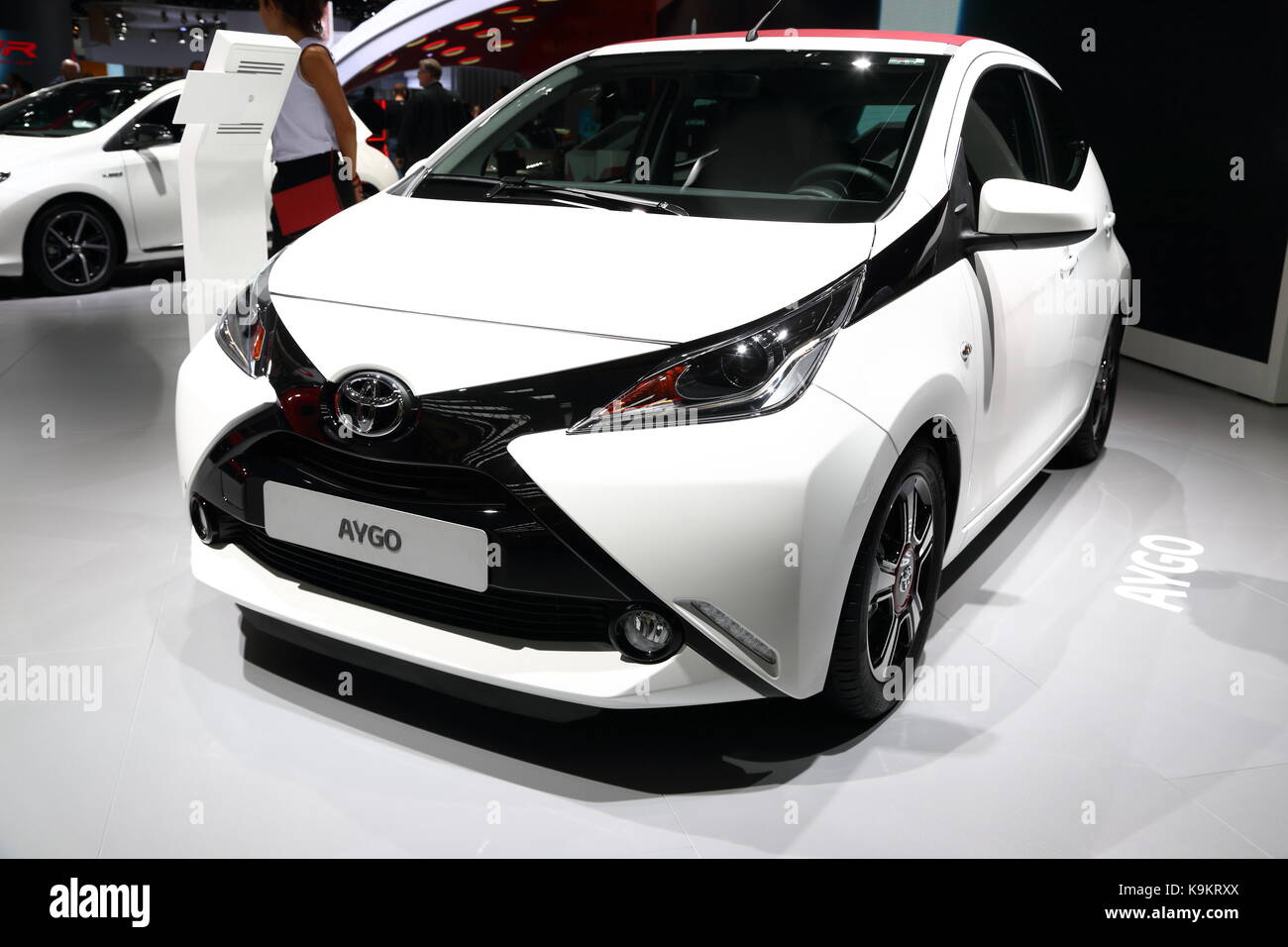 Toyota a présenté sa gamme hybride au salon de Francfort 2017 en Allemagne Banque D'Images