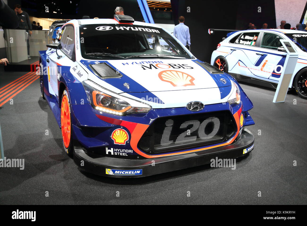 Hyundai i20 voiture rallye au salon de Francfort 2017 en Allemagne Banque D'Images