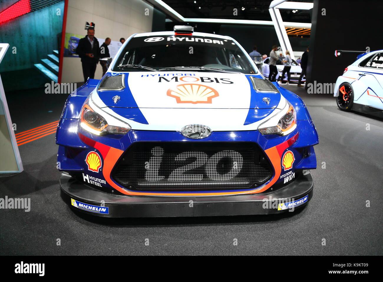 Hyundai i20 voiture rallye au salon de Francfort 2017 en Allemagne Banque D'Images