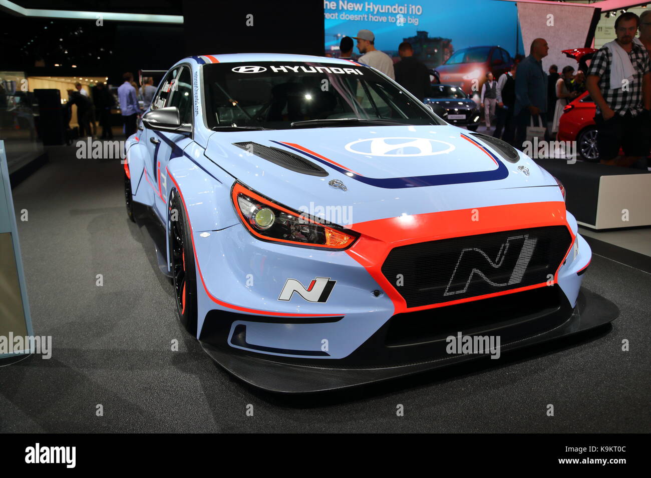 Hyundai i30 voiture rallye au salon de Francfort 2017 en Allemagne Banque D'Images