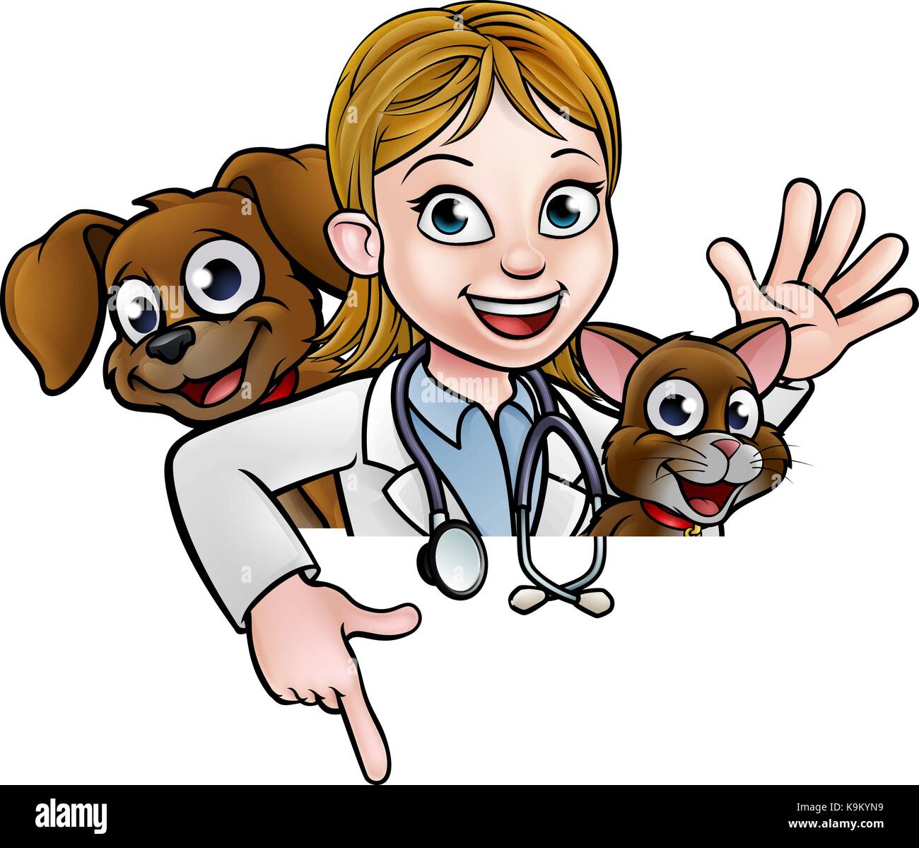 Femme vet personnage faisant signer Illustration de Vecteur