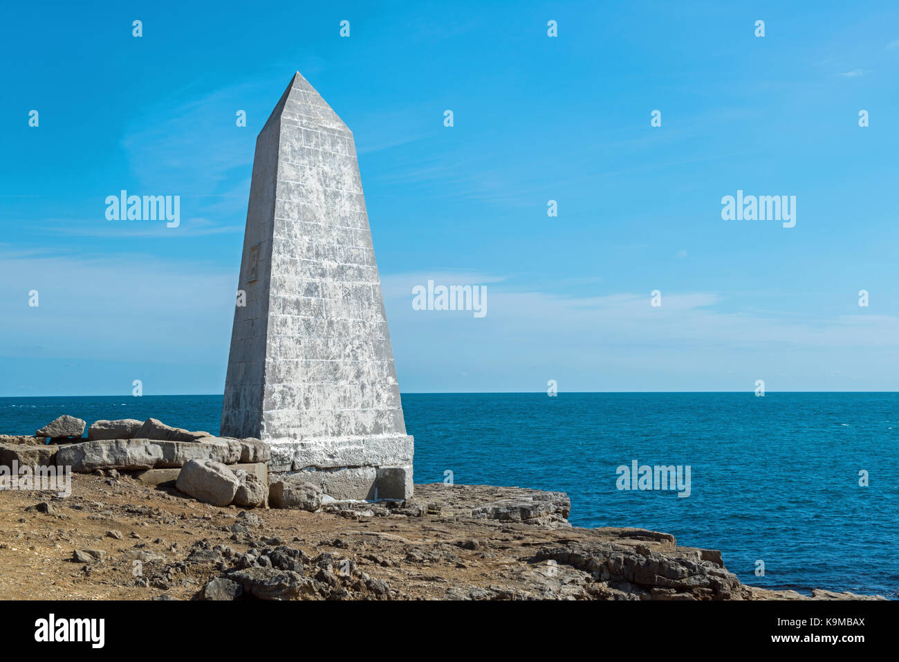 Marqueur memorial trinity house portland bill dorset Banque D'Images