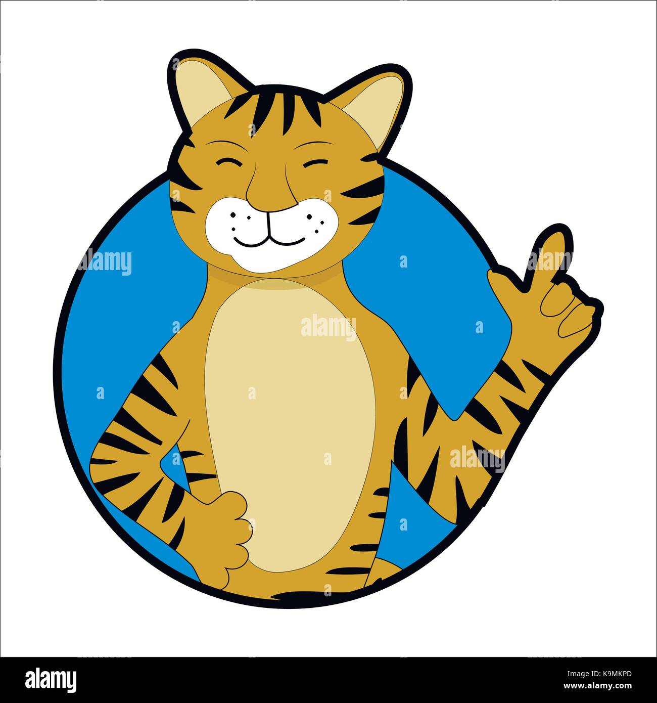 Sticker tigre avatar icône. vector illustration cartoon animal sauvage zoo Illustration de Vecteur