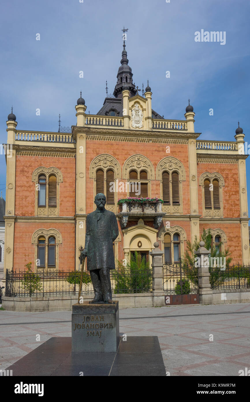 La Serbie, Novi Sad, Jovan Jovanović Zmaj & palais des évêques Banque D'Images