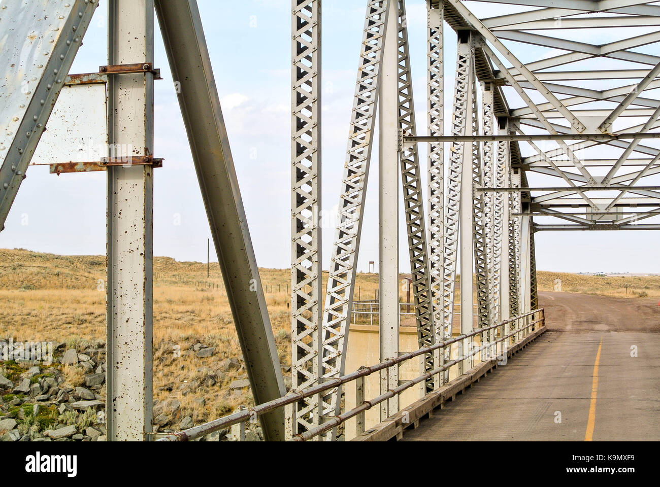 Pont sur réservoir Fresno au Havre, MT Banque D'Images