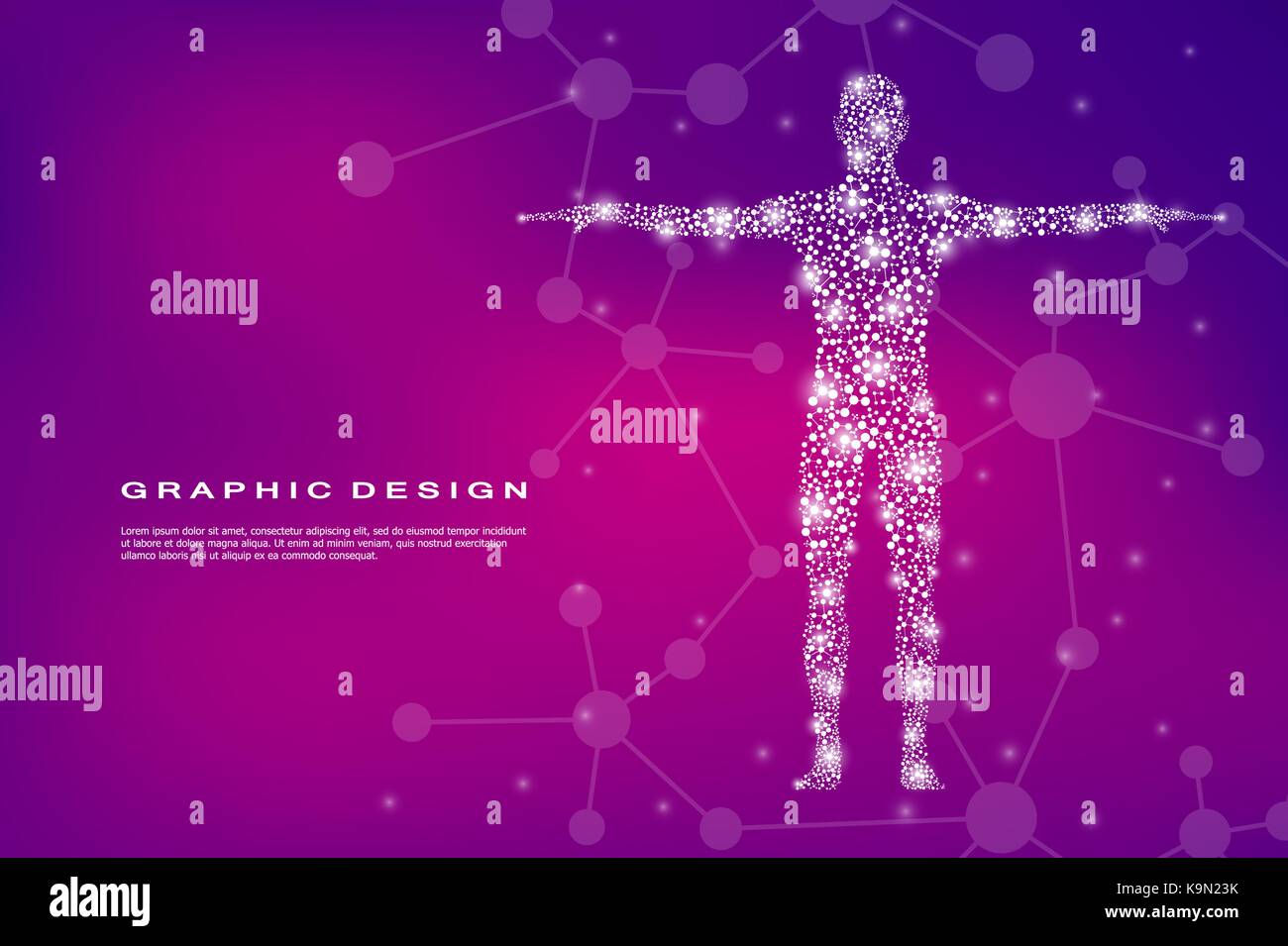 Résumé Les corps avec des molécules d'ADN. La médecine, la science et la technologie concept. Vector illustration. Illustration de Vecteur