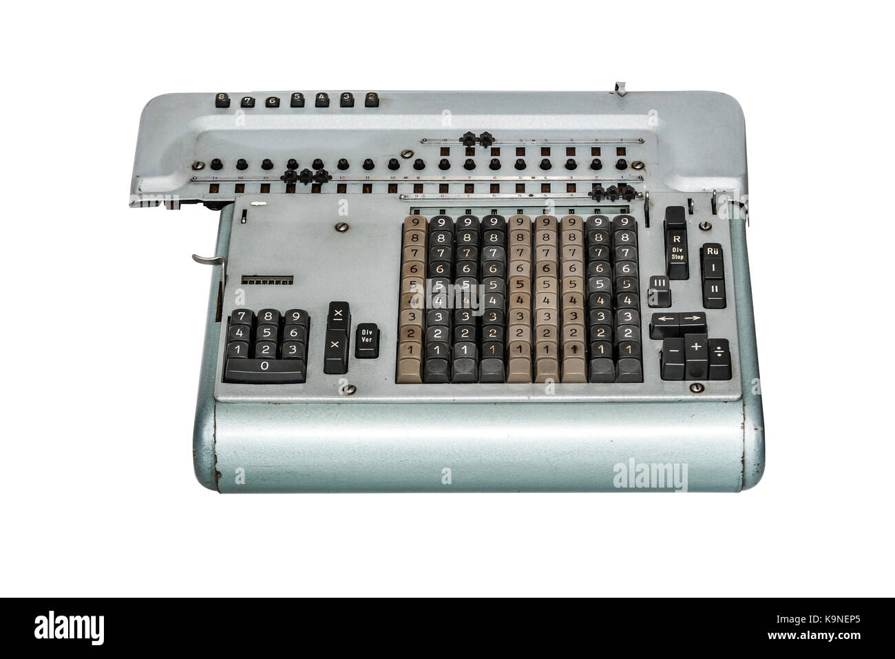 Old adding machine Banque d'images détourées - Alamy