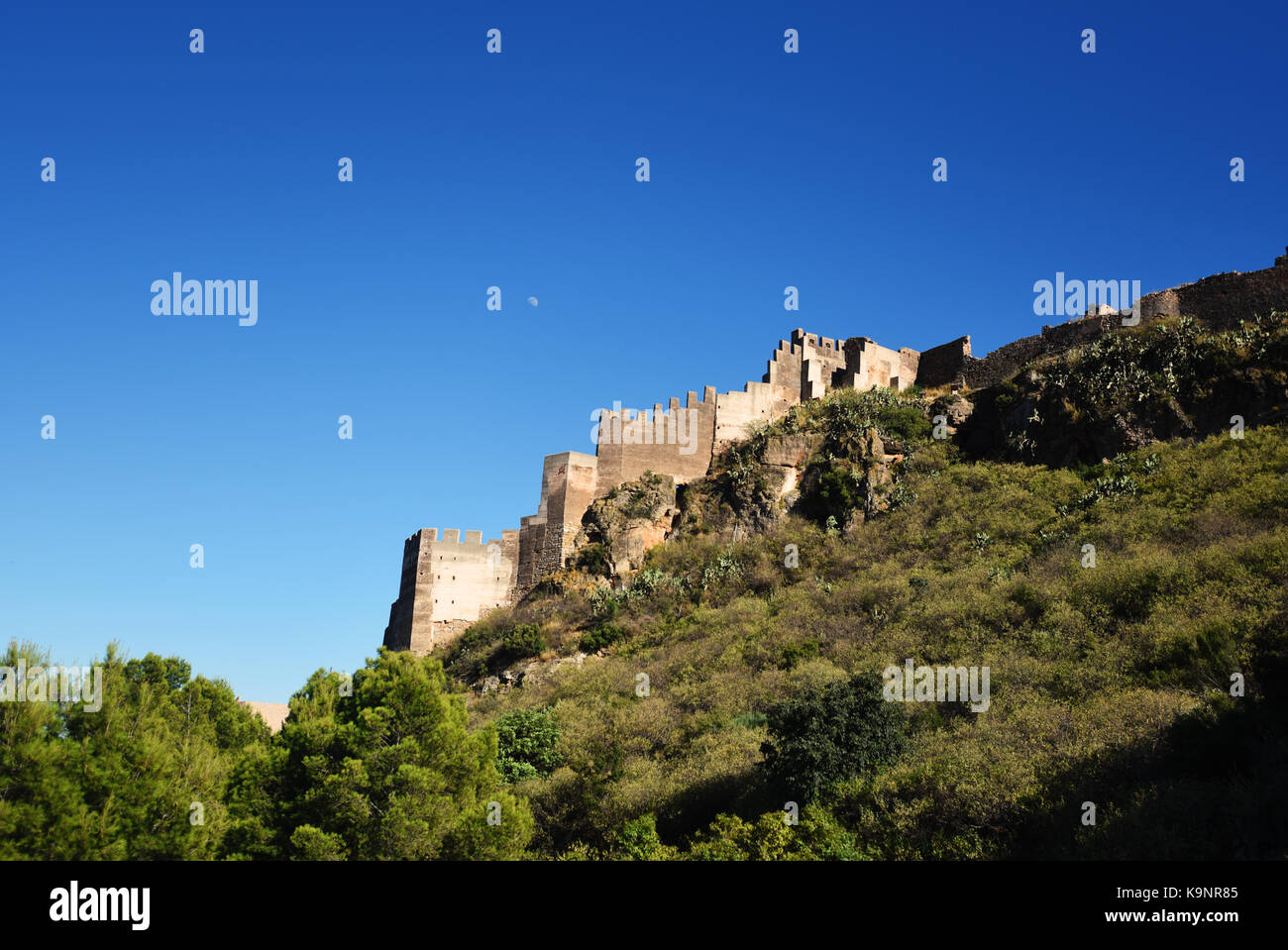 Le château de Sagunto est une forteresse située au sommet de la colline qui protège la ville de Sagunto, à Valence (Espagne) Photo : Eduardo Manzana Banque D'Images
